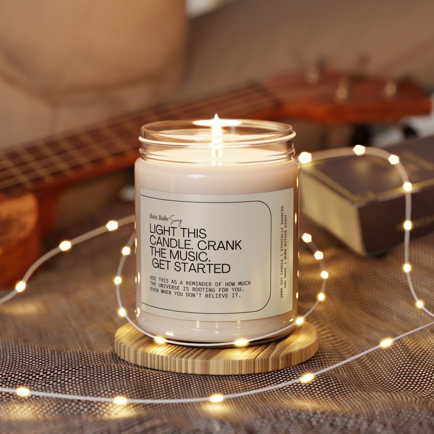 "Light This Candle, Crank The Music" Scented Soy Candle – Set the Vibe & Let Loose